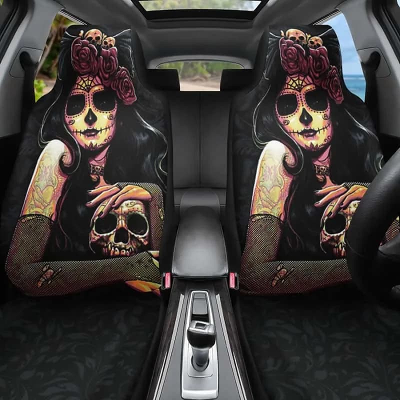 Day of the Dead Design Car Seat Cover