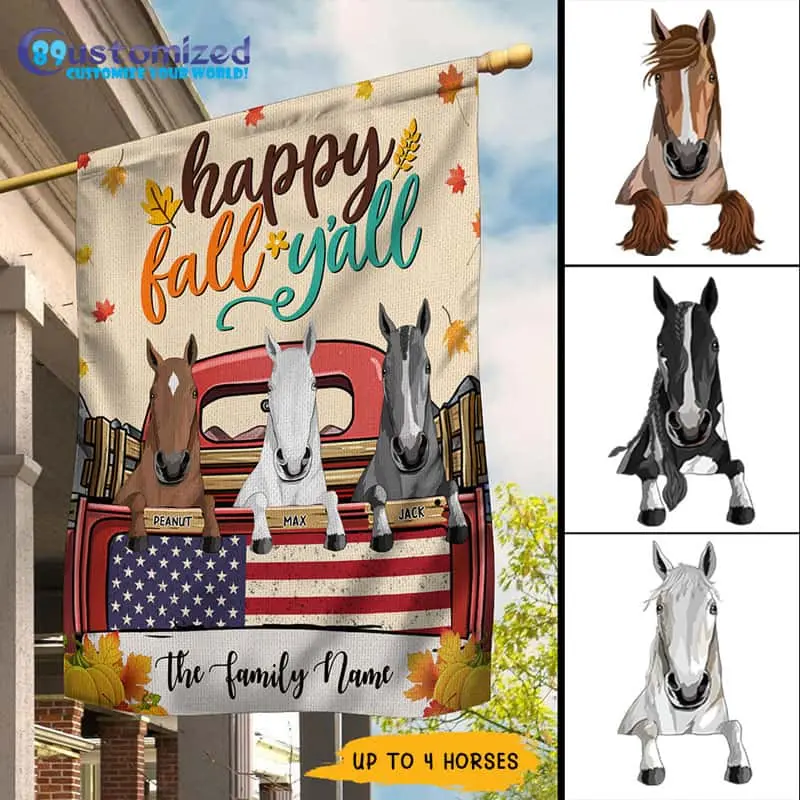 Fall Horse Design Flag