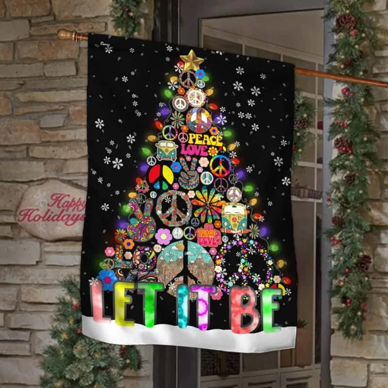 Hippie Christmas Flag