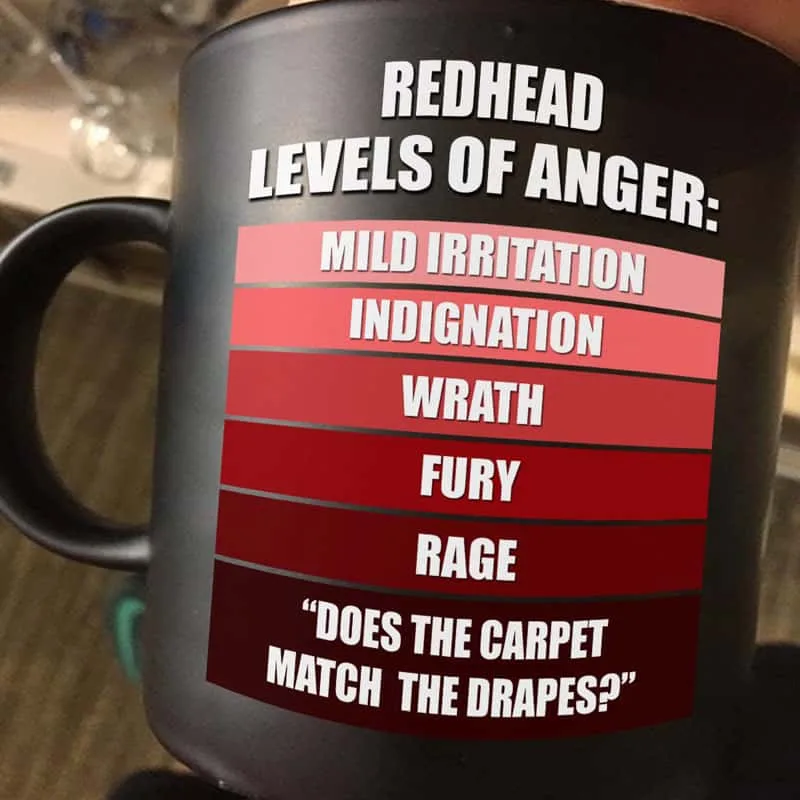 Redhead Levels of Anger Mug