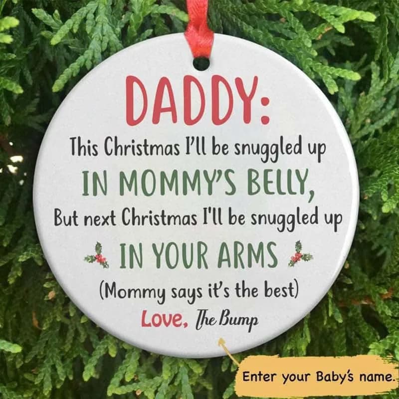 Daddy Mom Belly Ornament