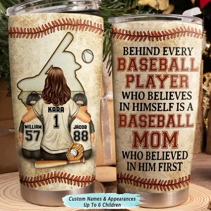 Behind Baseball Player Is Mom Tumbler