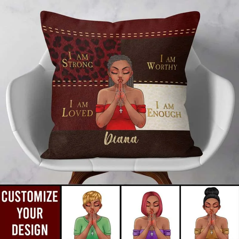 Black Girl Positive Vibes Pillow