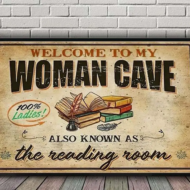 Woman Cave Book Canvas