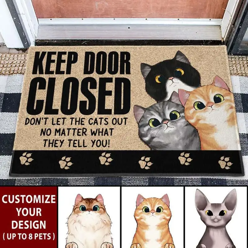 Keep Door Closed Cat Doormat