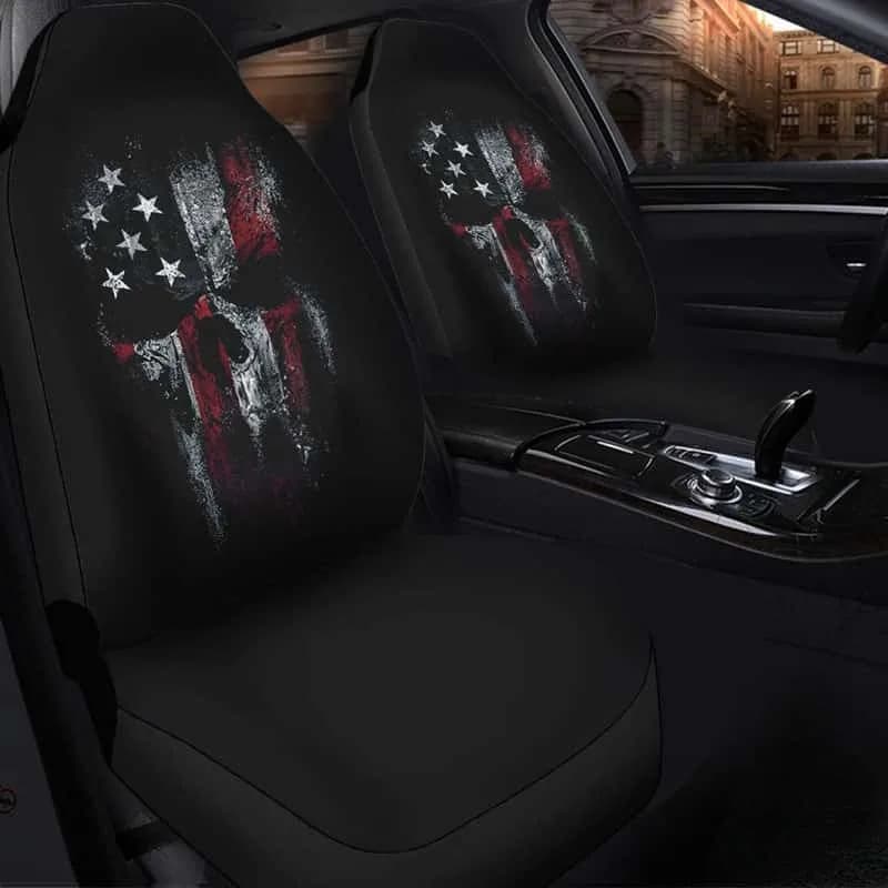 Skull Patriot Car Seat Cover