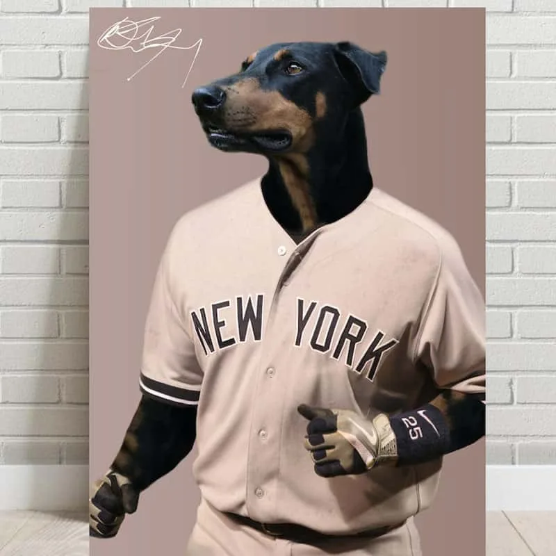 Pesronalized Baseball Dog Wall Art