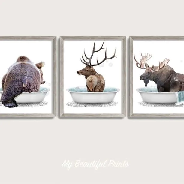 Washroom Animal Wall Art