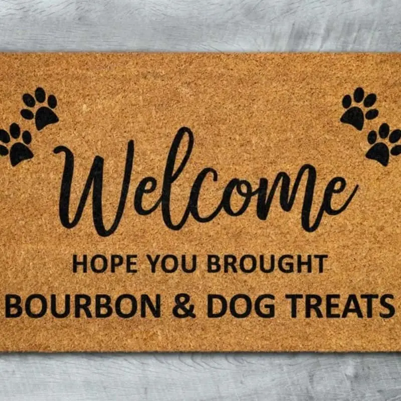 Bourbon and Dog Treats Door Mat