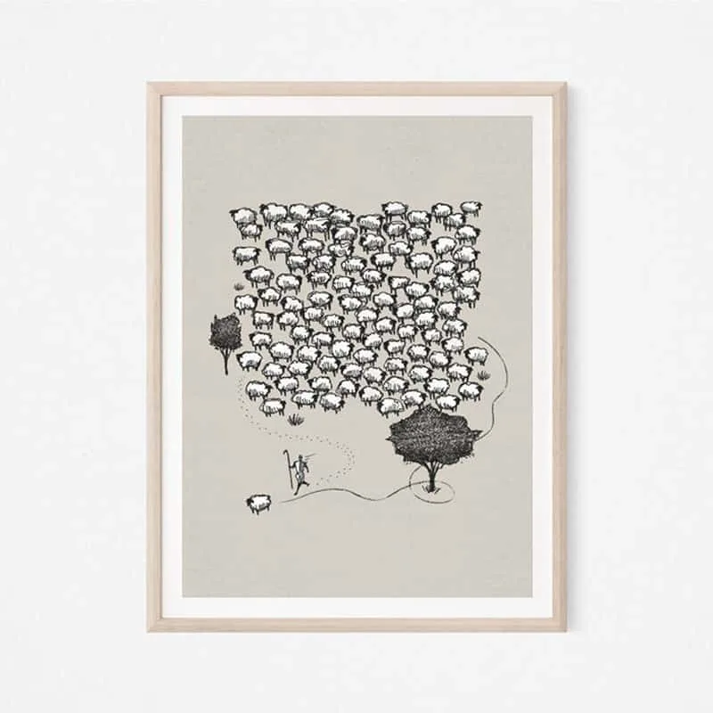 Jesus Sheep Wall Art