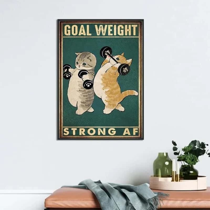 Cat Weightlifting Poster