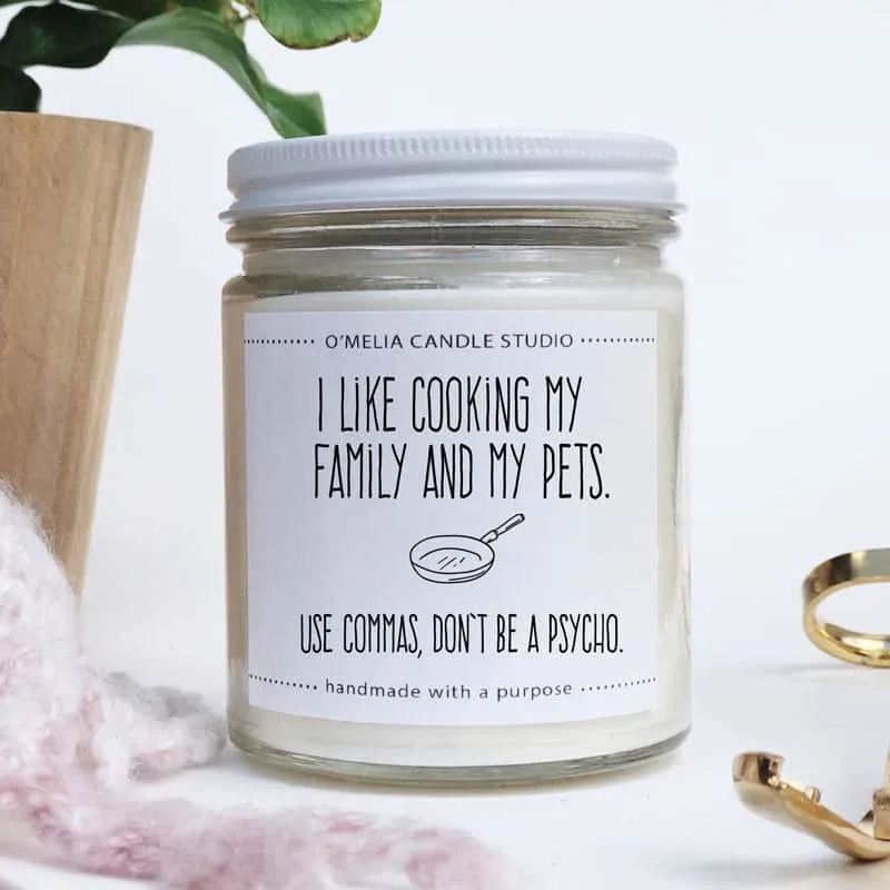 Use Commas Candle