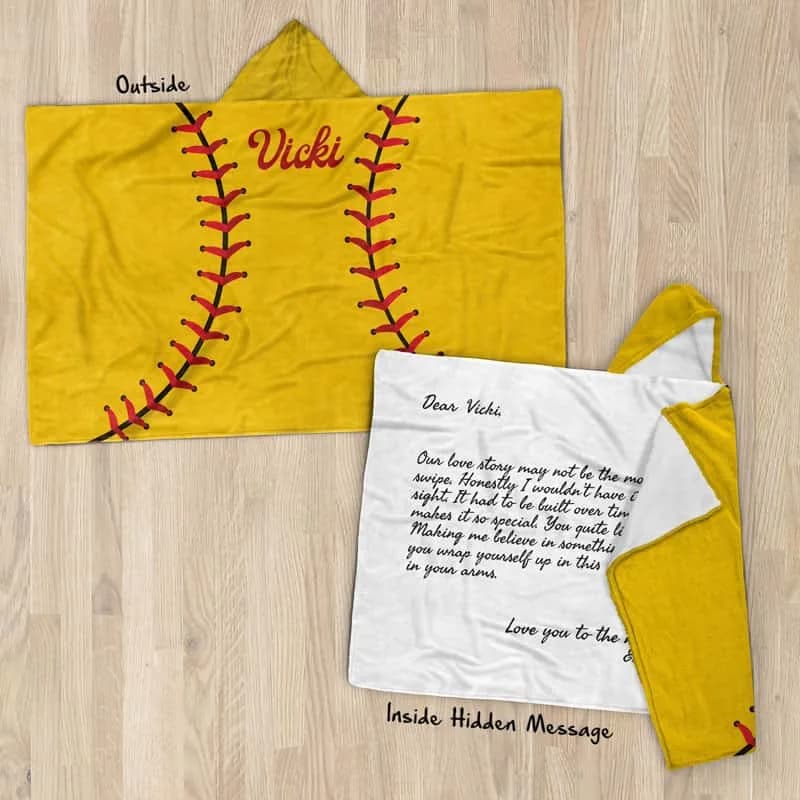 Personalized Baseball Hoodie Blanket