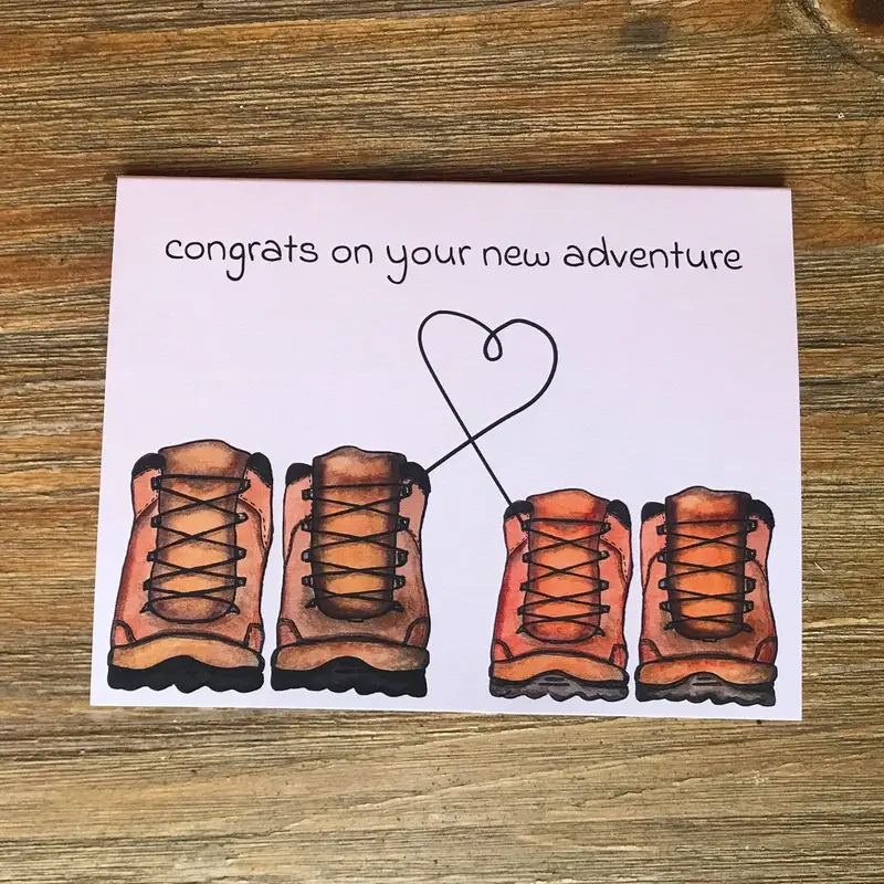 Hiking Boots Wedding Card
