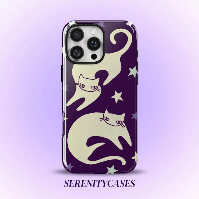 Celestial Star Cats Phone Case